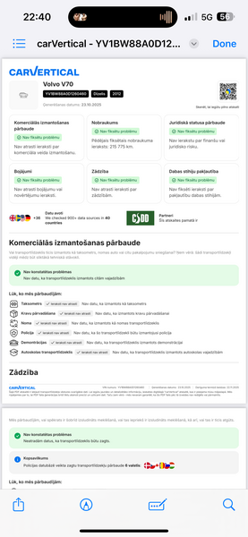 Volvo V70, 2013, 2.0 dīzelis, automāts